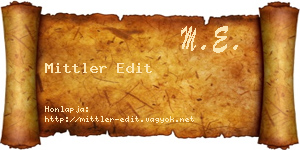 Mittler Edit névjegykártya