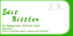 edit mittler business card